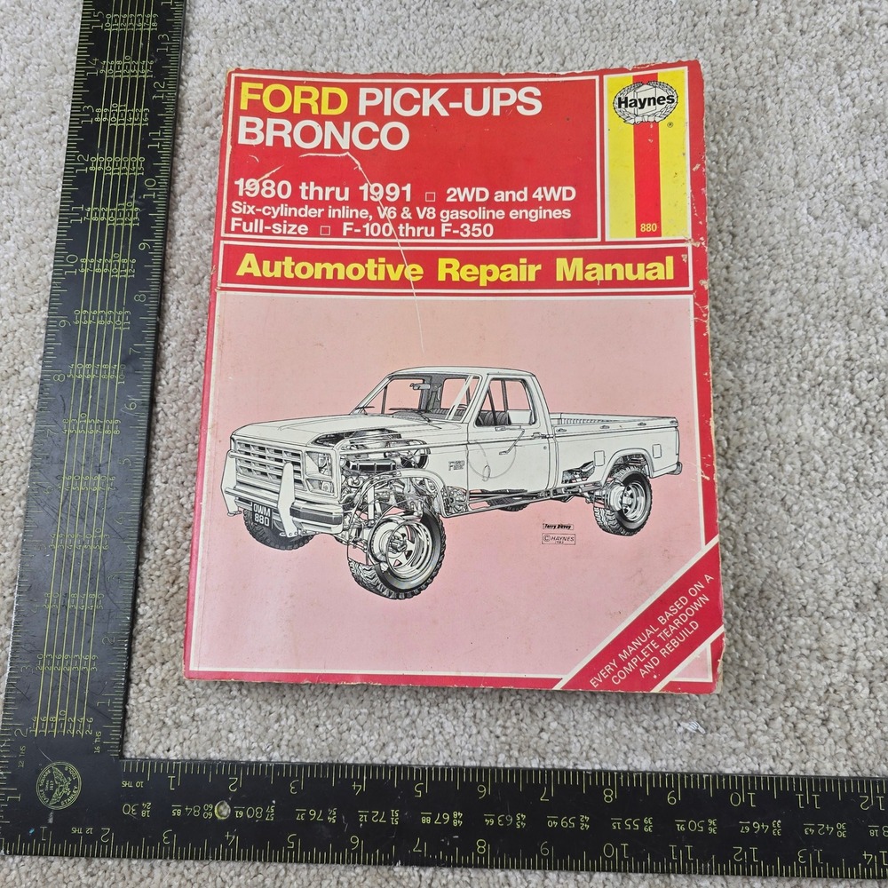 Haynes Repair Manual Ford F100 F150 F250 F350 Bronco 1980-1991 #880